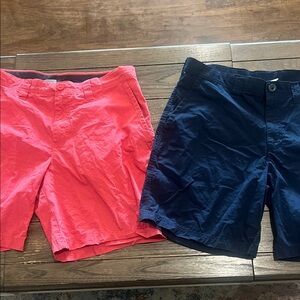 Men's Columbia Casual Shorts - Navy and Coral